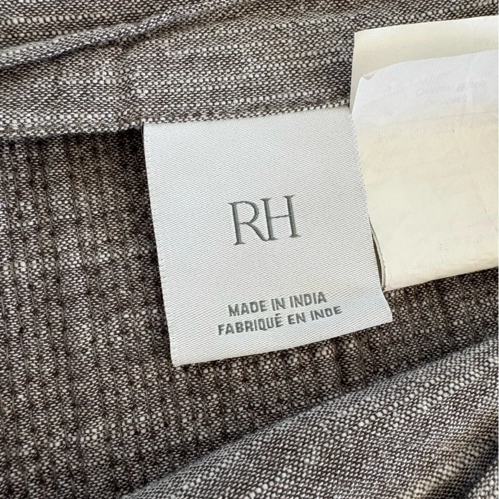 Restoration Hardware Sloane Gray Textured Quilted Cotton Shams Euro & Standard